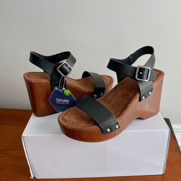 Sonoma Florella Women Wedge Sandals Black ORTHO LITE - Picture 3 of 4